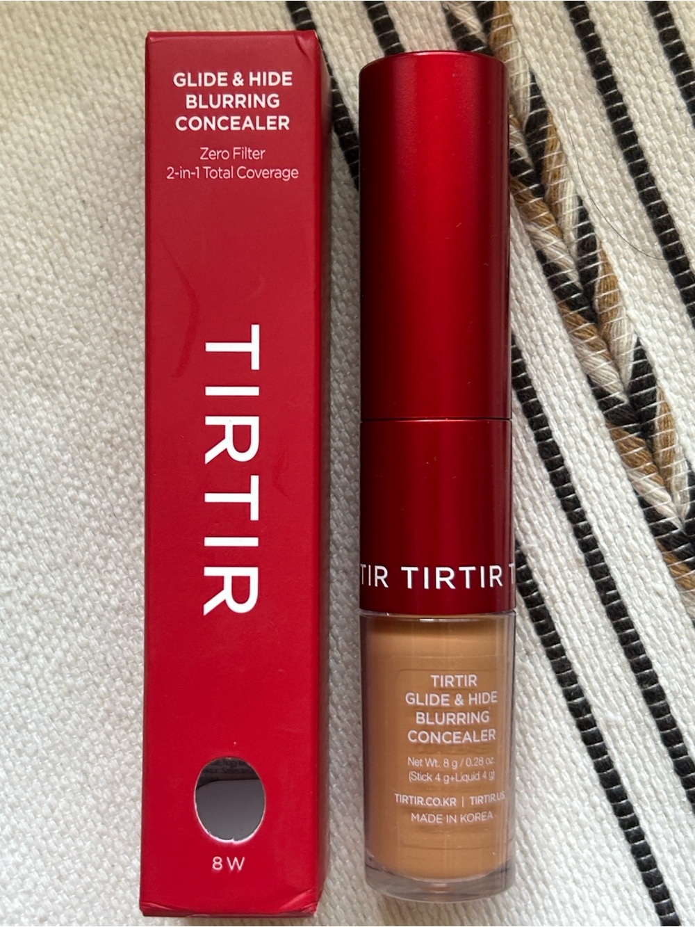 TIRTIR Glide & Hide Blurring Concealer 8W Dual-Ended Korean Concealer NIB